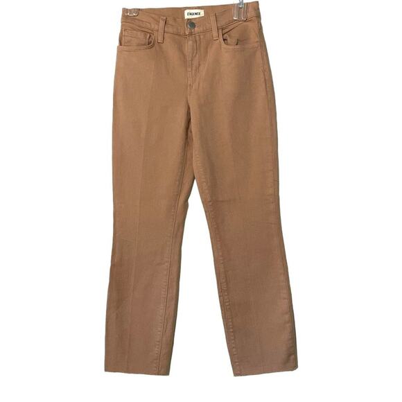 L'agence Sada High-Rise Crop Slim Denim Pants Light Mocha NWOT 24 - Picture 1 of 13